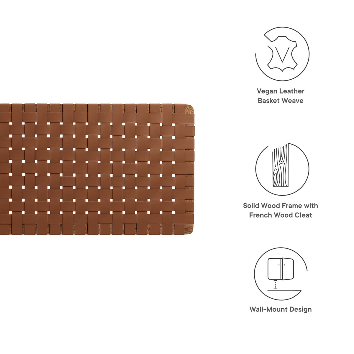 Sparta Vegan Leather Weave Queen Headboard by Modway, photo 2 of 28