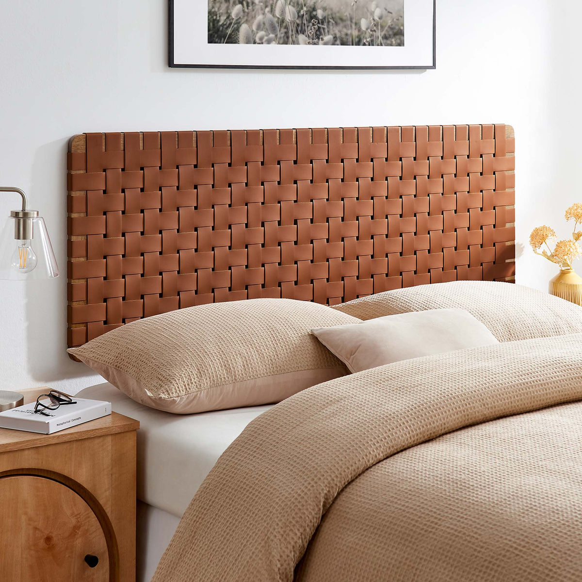 Sparta Vegan Leather Weave Queen Headboard by Modway, photo 6 of 28