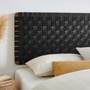 Sparta Weave Wall-Mount Vegan Leather King Headboard by HouseOfZazla