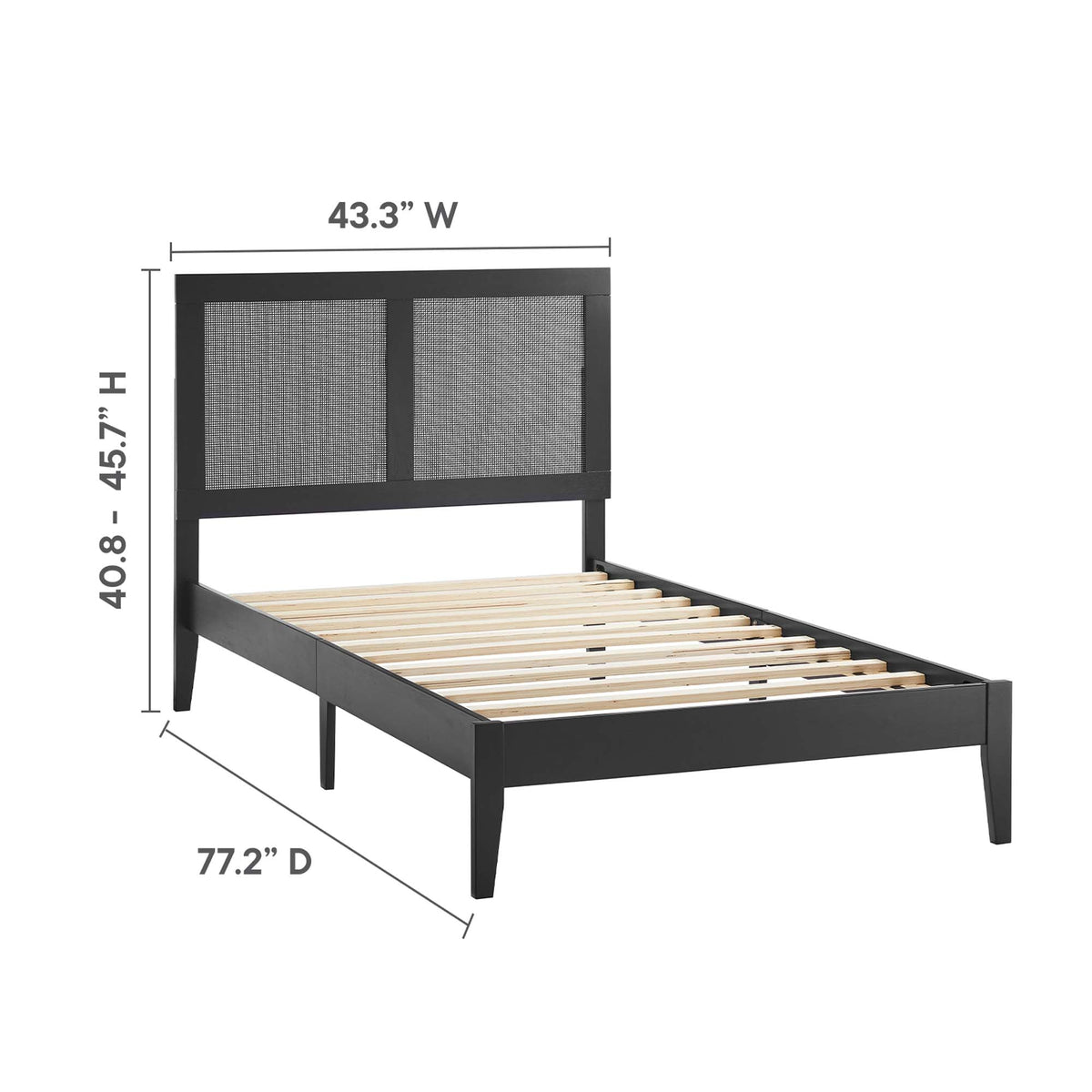 Sirocco Rattan and Wood Twin Platform Bed by Modway, photo 12 of 14