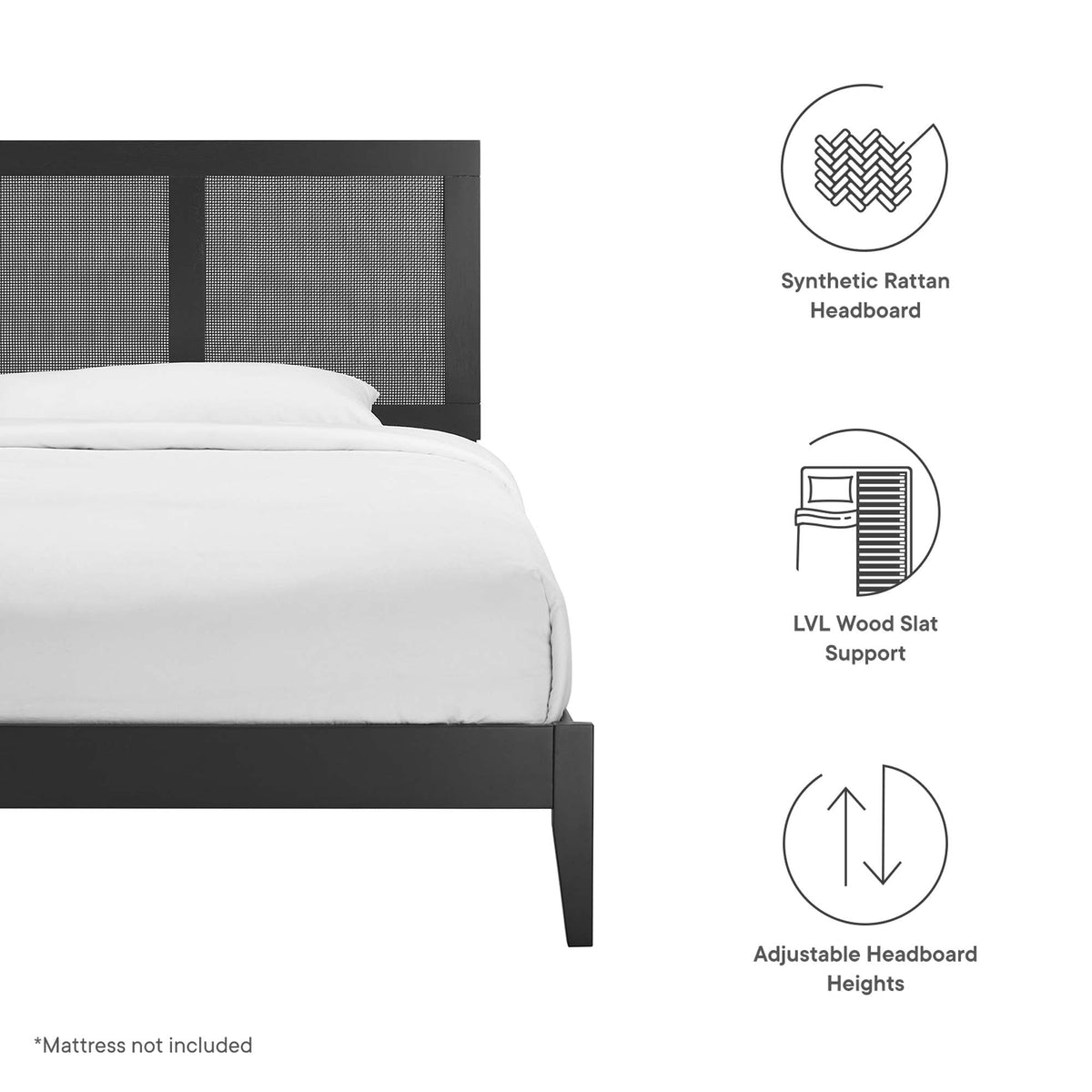 Sirocco Rattan and Wood Twin Platform Bed by Modway, photo 13 of 14