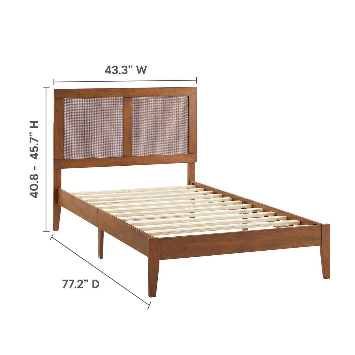 Sirocco Rattan and Wood Twin Platform Bed by Modway, photo 3 of 14