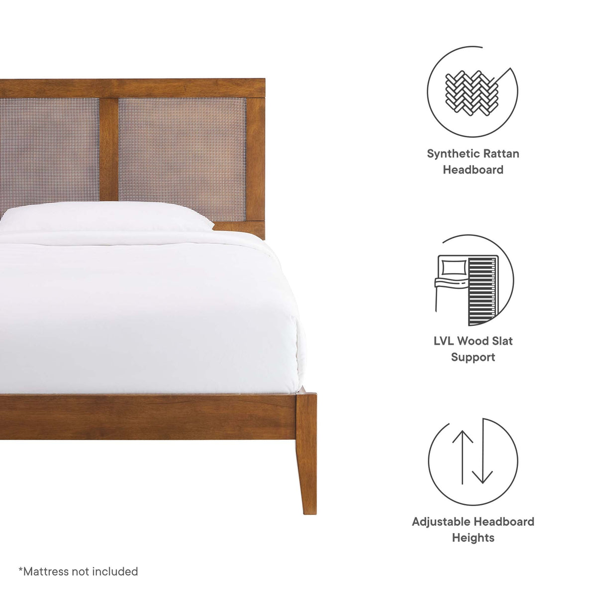 Sirocco Rattan and Wood Twin Platform Bed by Modway, photo 2 of 14