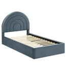 Solana Arched Performance Velvet Twin Platform Bed by HouseOfZazla
