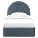 Solana Arched Performance Velvet Twin Platform Bed by HouseOfZazla