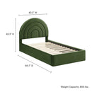 Solana Arched Performance Velvet Twin Platform Bed by HouseOfZazla