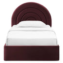 Solana Arched Performance Velvet Twin Platform Bed by HouseOfZazla