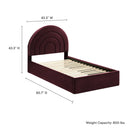 Solana Arched Performance Velvet Twin Platform Bed by HouseOfZazla