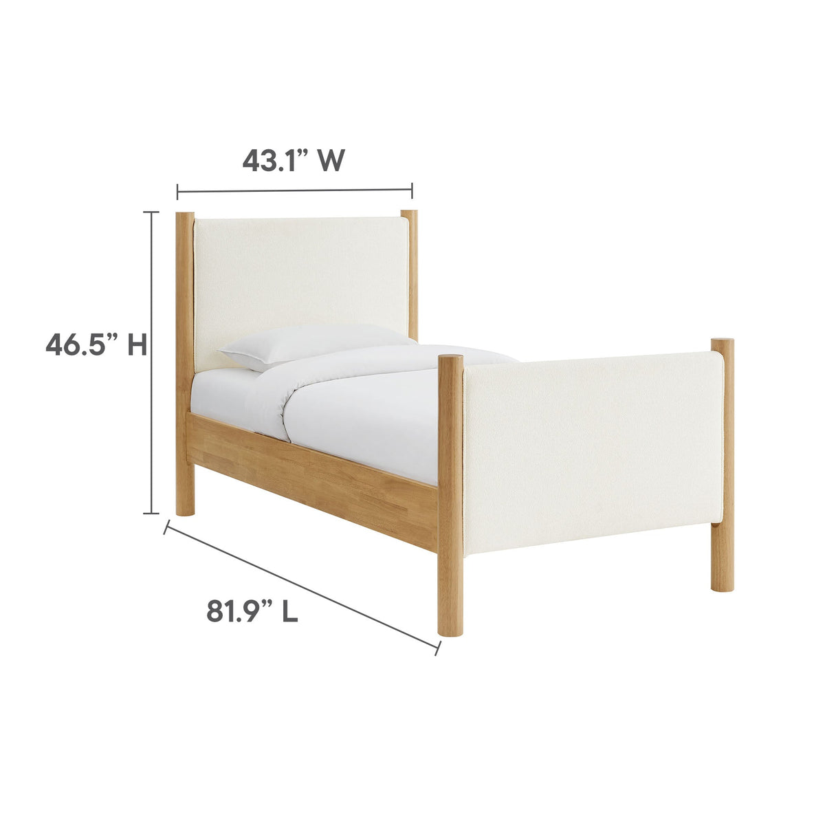 Maven Twin Size Boucle Upholstered Platform Bed by Modway, photo 13 of 14