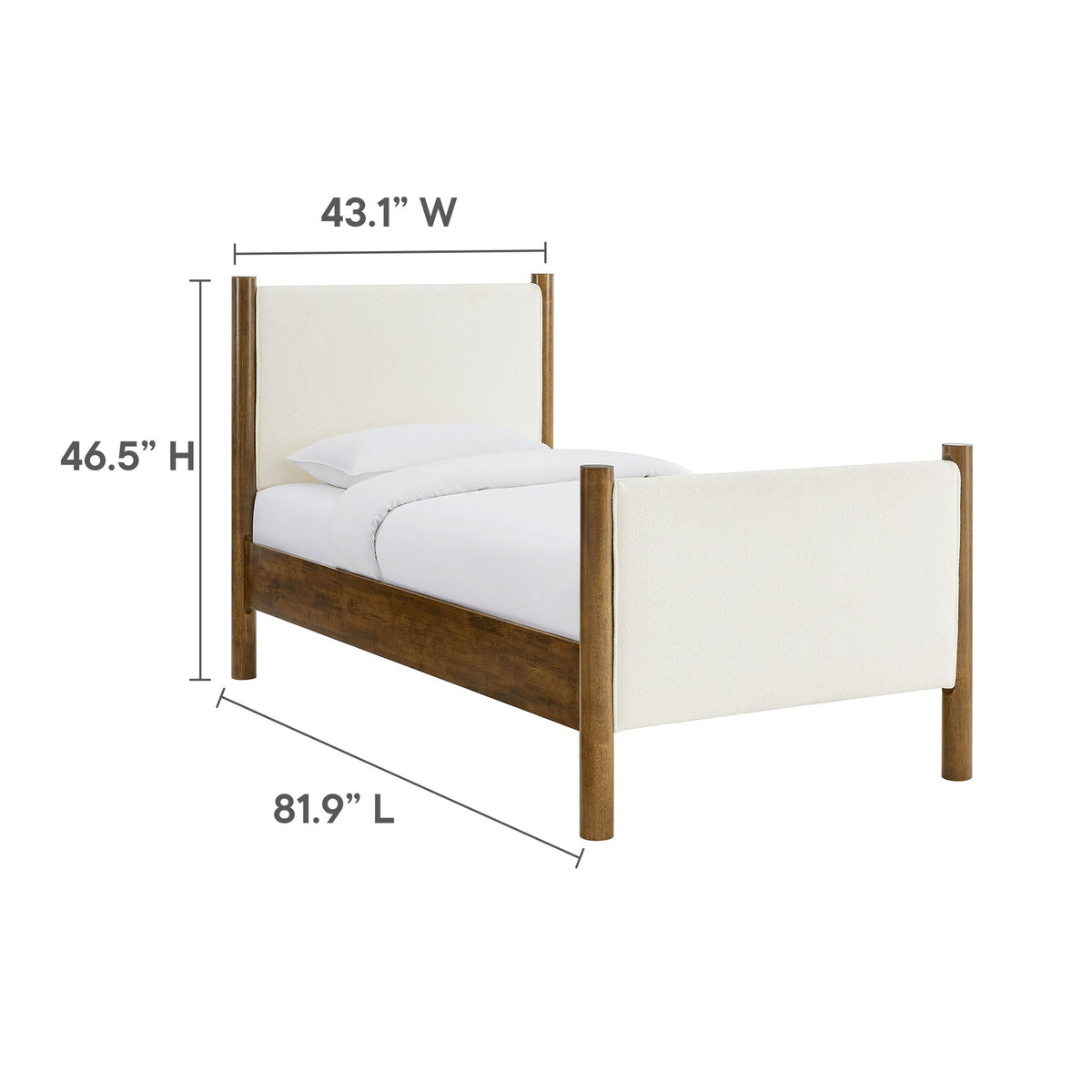 Maven Twin Size Boucle Upholstered Platform Bed by Modway, photo 2 of 14