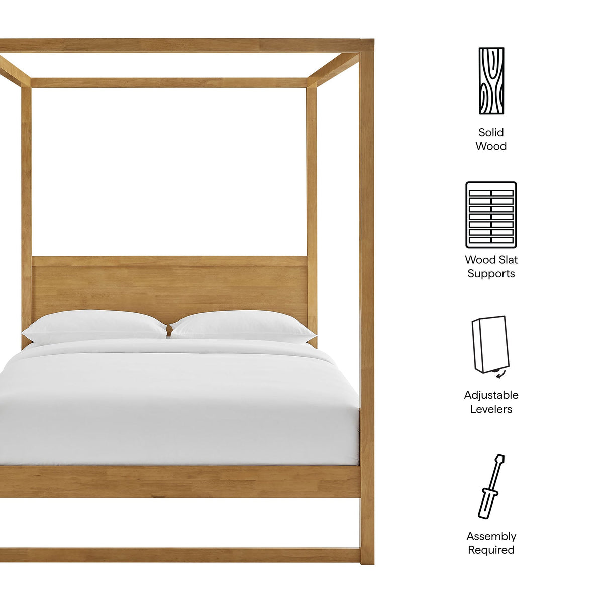 Alva Queen Wood Canopy Platform Bed by Modway, photo 13 of 14