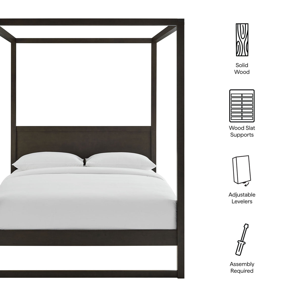 Alva Queen Wood Canopy Platform Bed by Modway, photo 2 of 14