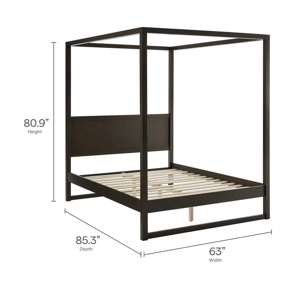 Alva Queen Wood Canopy Platform Bed by Modway, photo 3 of 14