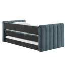 Veyla Channel Tufted Performance Velvet Twin Daybed With Trundle by HouseOfZazla