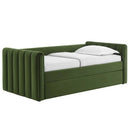 Veyla Channel Tufted Performance Velvet Twin Daybed With Trundle by HouseOfZazla
