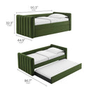 Veyla Channel Tufted Performance Velvet Twin Daybed With Trundle by HouseOfZazla