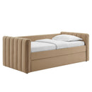 Veyla Channel Tufted Performance Velvet Twin Daybed With Trundle by HouseOfZazla