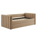 Veyla Channel Tufted Performance Velvet Twin Daybed With Trundle by HouseOfZazla