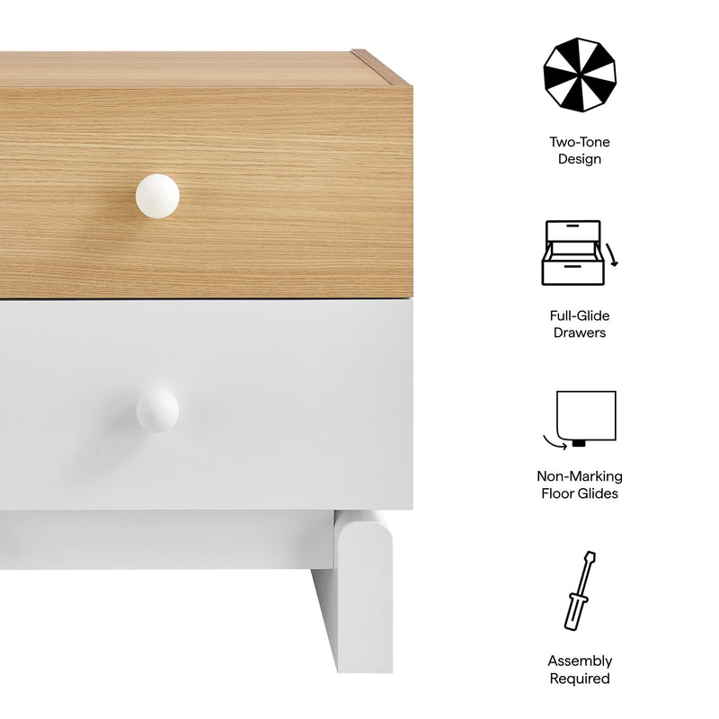 Nolia 2-Drawer Color Block Nightstand by Modway, photo 3 of 7