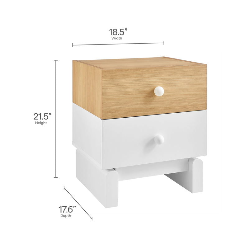 Nolia 2-Drawer Color Block Nightstand by Modway, photo 2 of 7