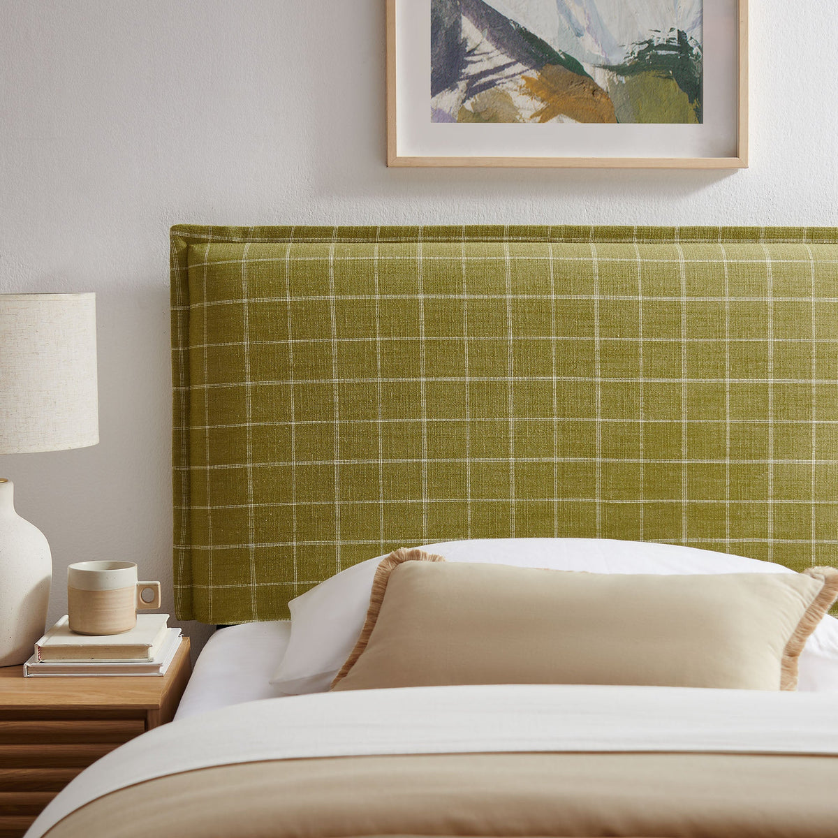 Camille Checkered Linen Blend Headboard by Modway, photo 8 of 47