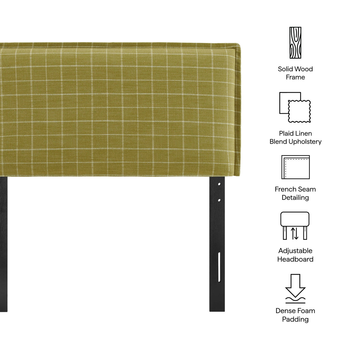 Camille Checkered Linen Blend Headboard by Modway, photo 2 of 47