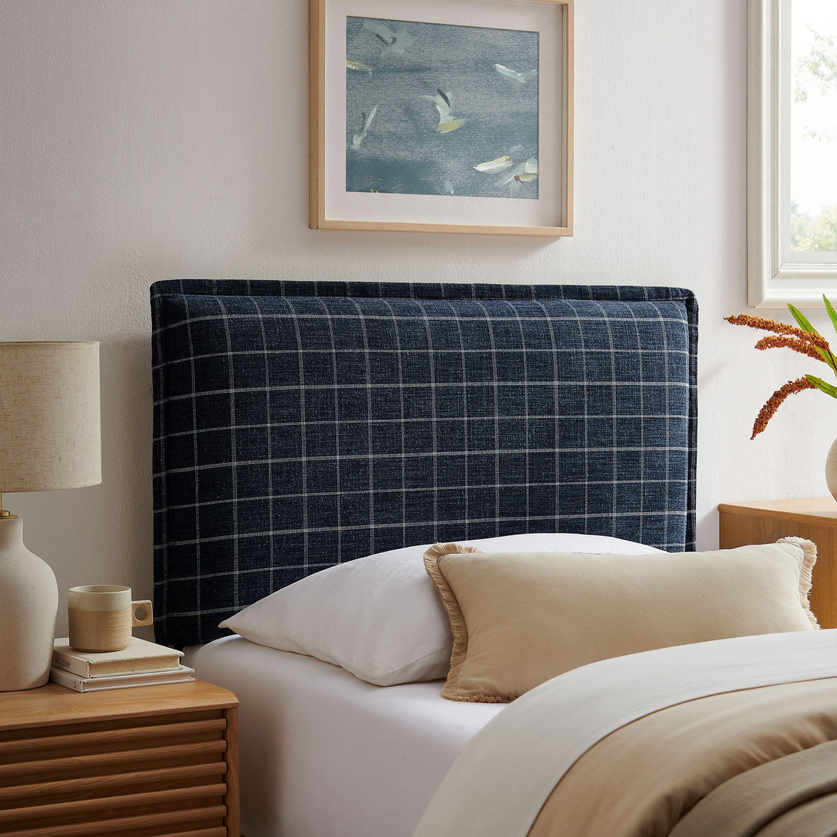 Camille Checkered Linen Blend Headboard by Modway, photo 15 of 47