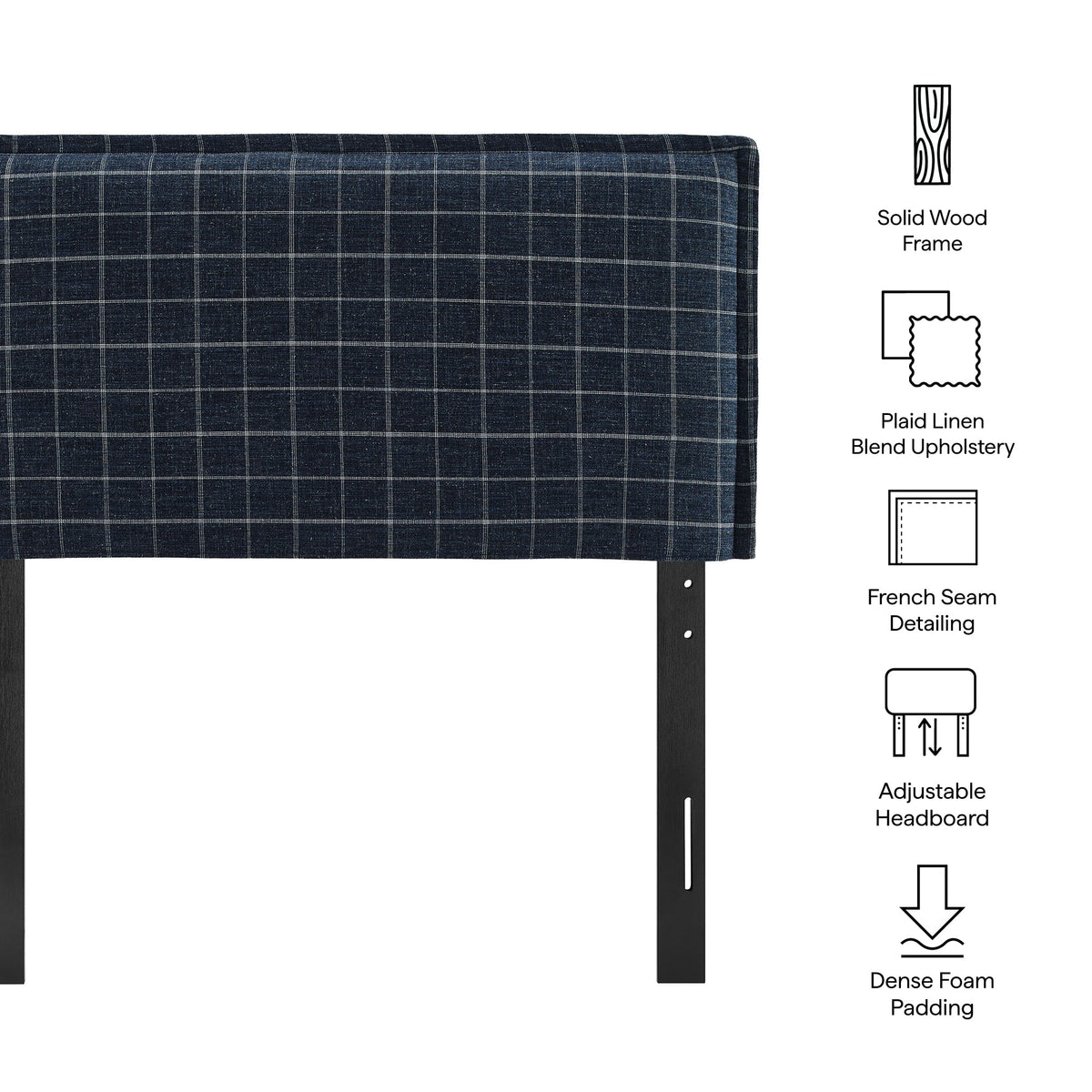 Camille Checkered Linen Blend Headboard by Modway, photo 10 of 47