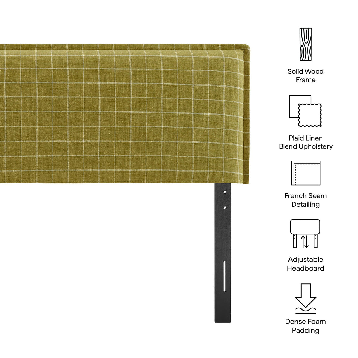 Camille Checkered Linen Blend Headboard by Modway, photo 26 of 47