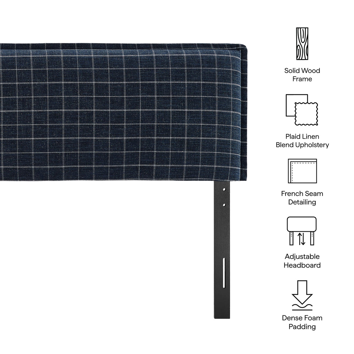 Camille Checkered Linen Blend Headboard by Modway, photo 34 of 47