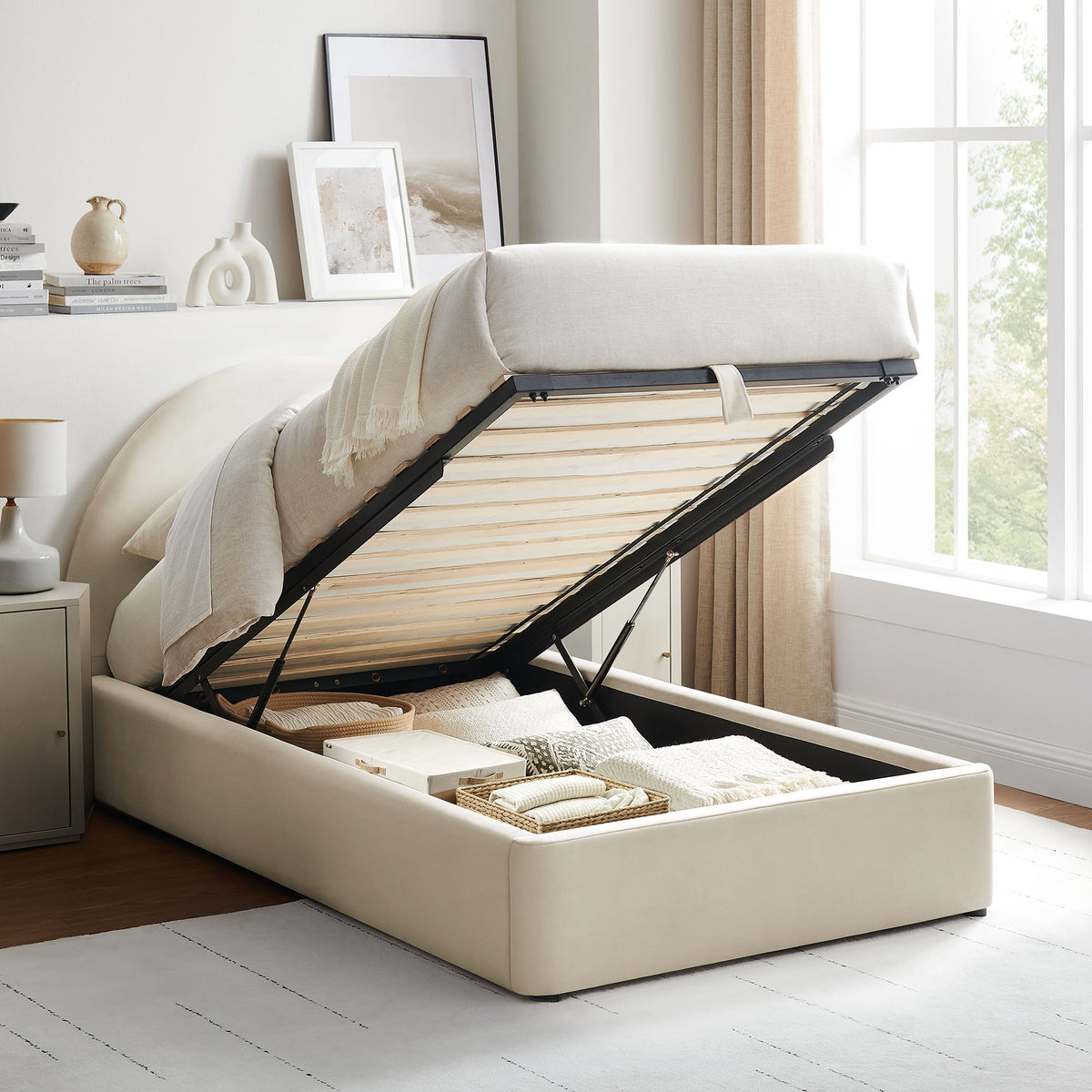 Resort Arched Performance Velvet Storage Platform Bed Frame by Modway, photo 11 of 52