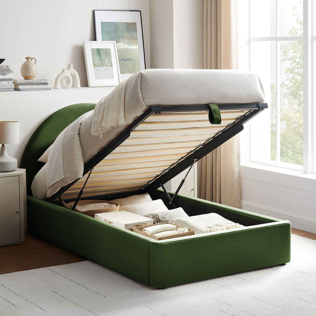 Resort Arched Performance Velvet Storage Platform Bed Frame by Modway, photo 33 of 52