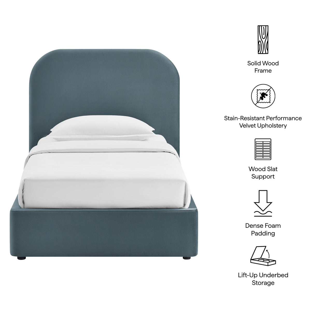 Keynote Performance Velvet Storage Platform Bed Frame by Modway, photo 13 of 56