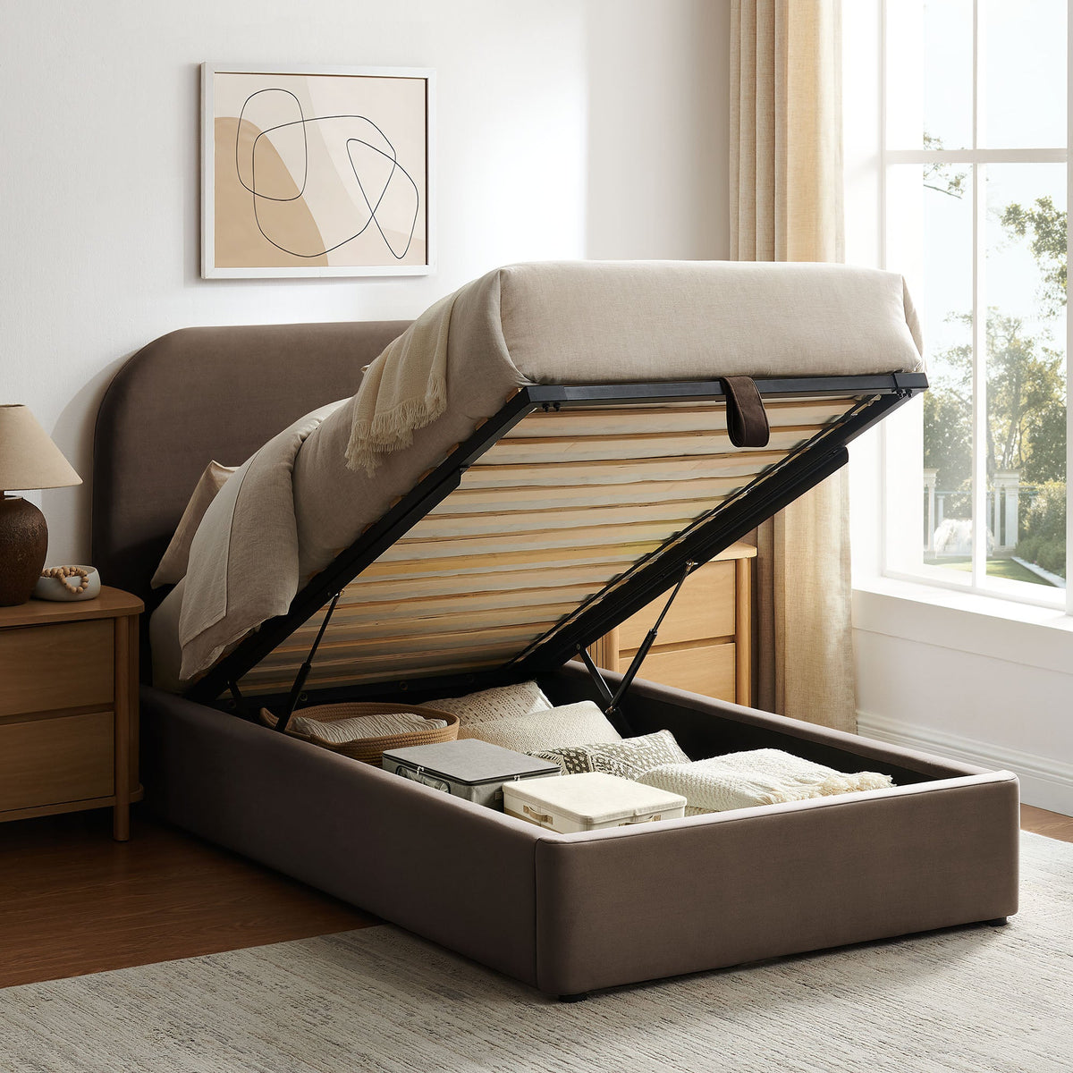 Keynote Performance Velvet Storage Platform Bed Frame by Modway, photo 33 of 56