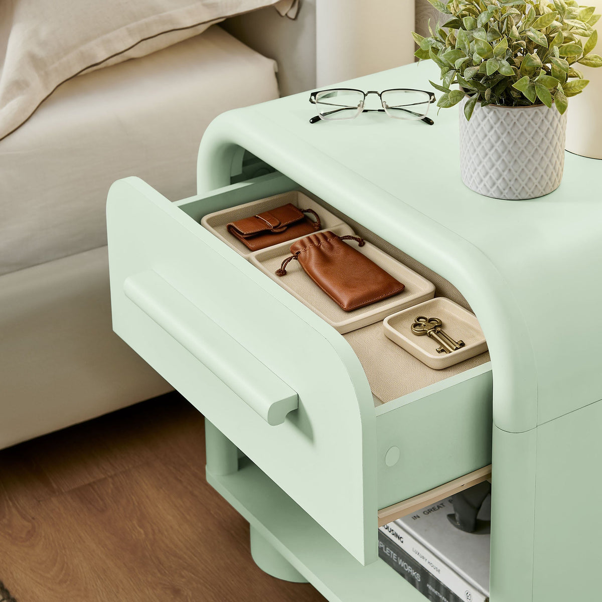 Bellamy Curved 1-Drawer Nightstand by Modway, photo 20 of 30