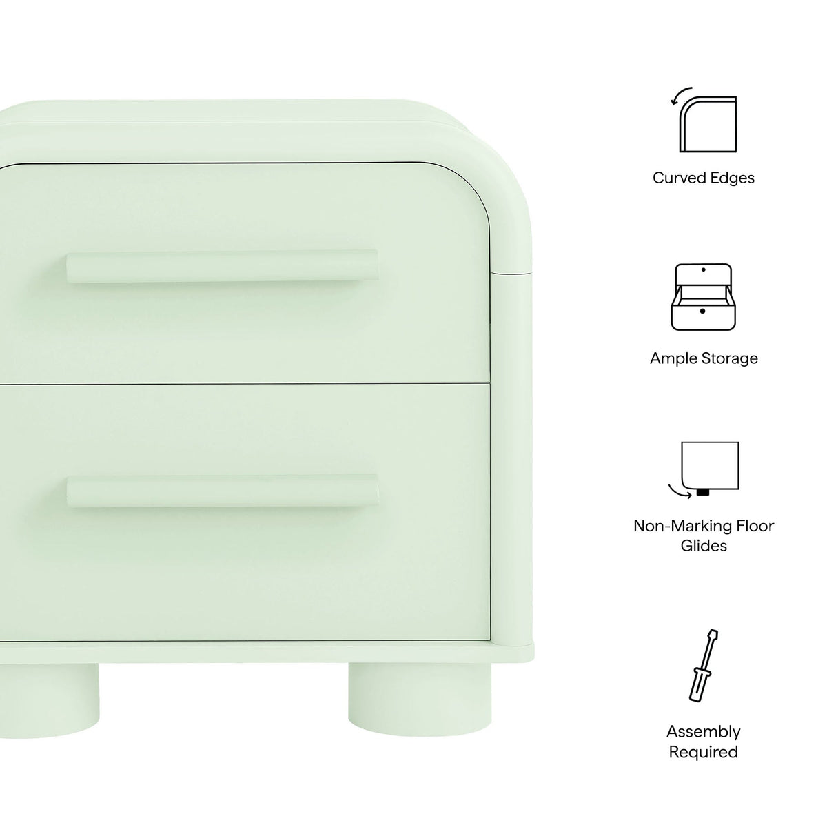 Bellamy Curved 2-Drawer Nightstand by Modway, photo 12 of 30