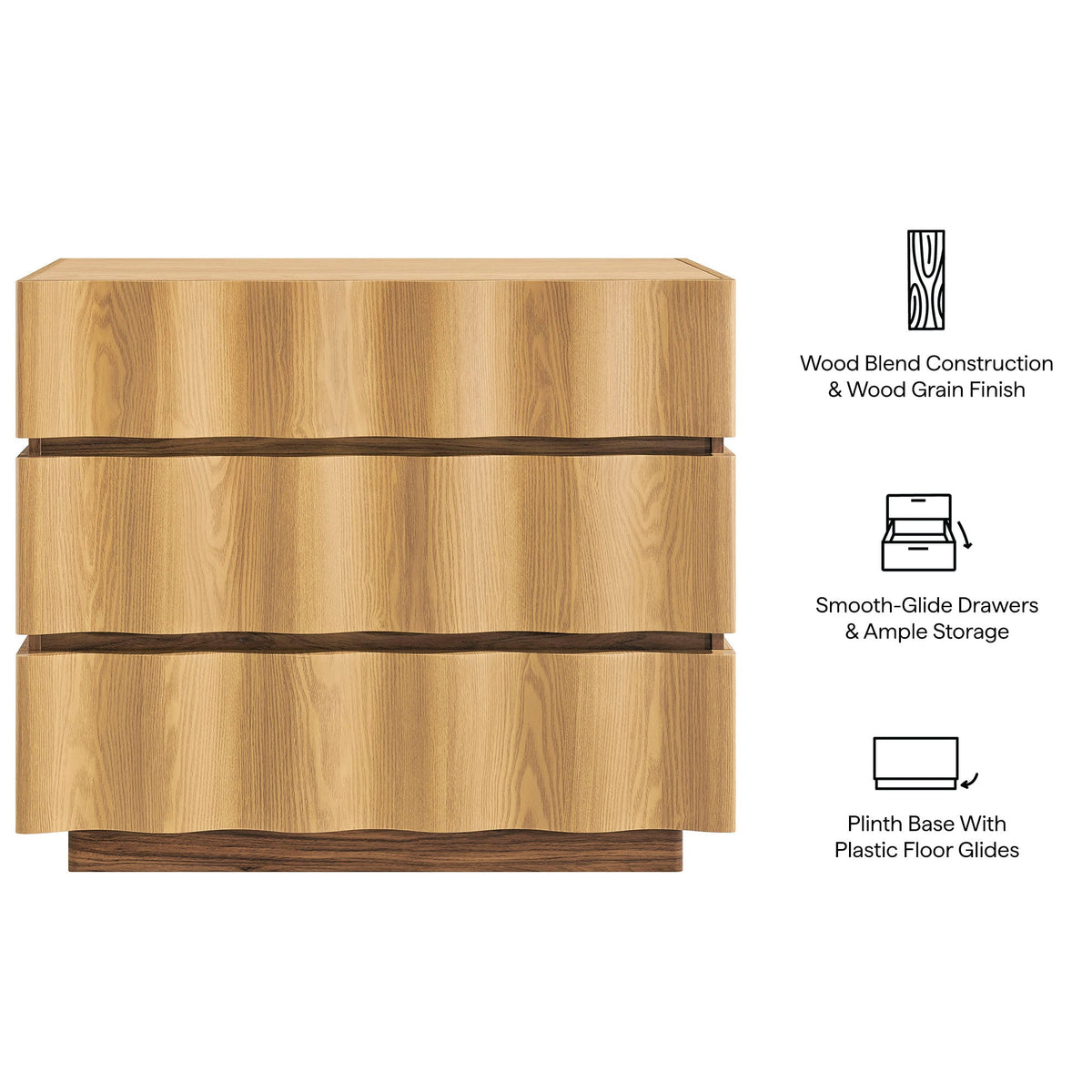 Isola Wavy 3 Drawer Chest by Modway, photo 2 of 27