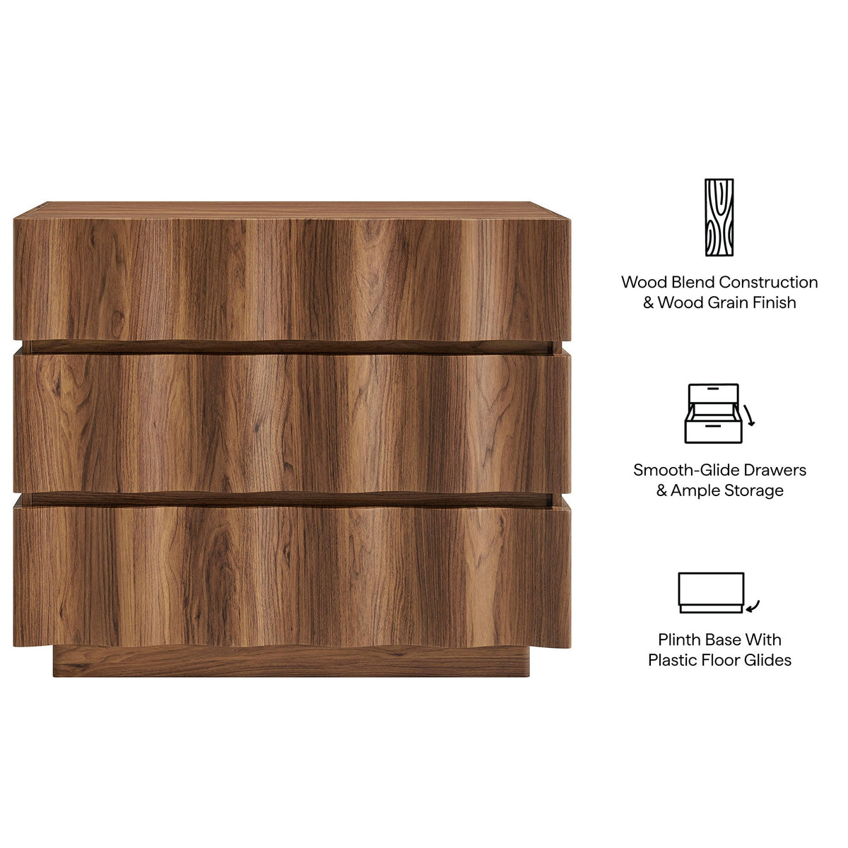 Isola Wavy 3 Drawer Chest by Modway, photo 11 of 27
