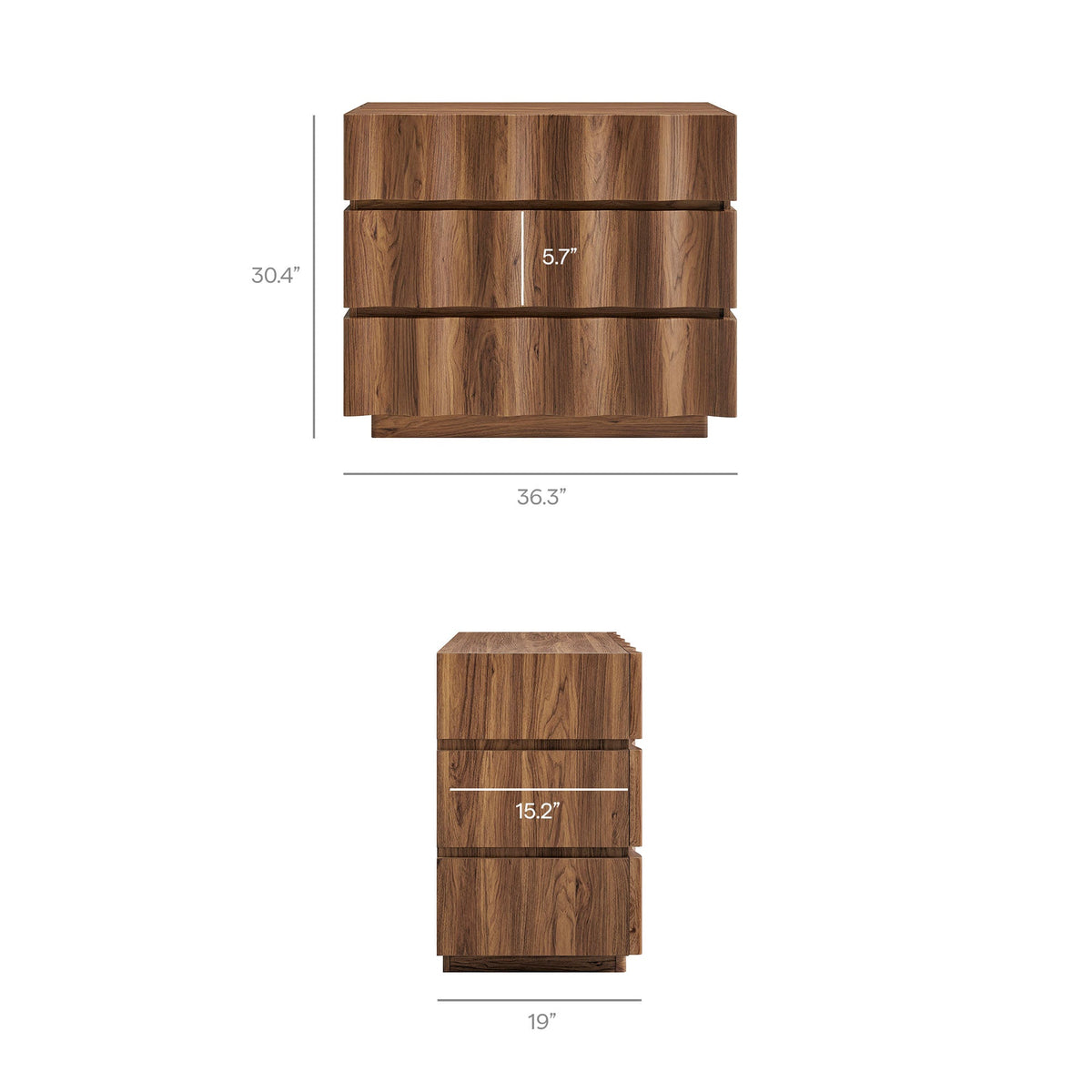 Isola Wavy 3 Drawer Chest by Modway, photo 12 of 27