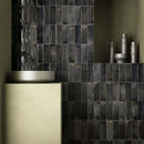Black 2.5x8 Glossy Ceramic Subway Deco Tile (38 pack, 5.38 sq ft/case) - Sample