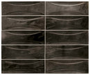 Black 2.5x8 Glossy Ceramic Subway Deco Tile (38 pack, 5.38 sq ft/case) - Sample