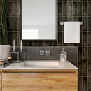 Black 2.5x8 Glossy Ceramic Subway Deco Tile (38 pack, 5.38 sq ft/case)