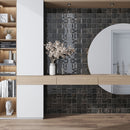 Black 4x4 Glossy Ceramic Square Deco Tile (50 pack, 5.39 sq ft/case)