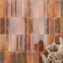 Red 2.5x8 Glossy Ceramic Subway Deco Tile (38 pack, 5.38 sq ft/case)