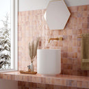 Pink 4x4 Glossy Square Ceramic Tile (60 pack, 6.46 sq ft/case) - Sample