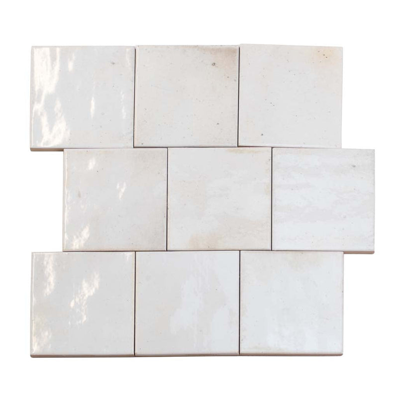 White 4x4 Glossy Square Ceramic Tile (60 pack, 6.46 sq ft/case), photo 6 of 12