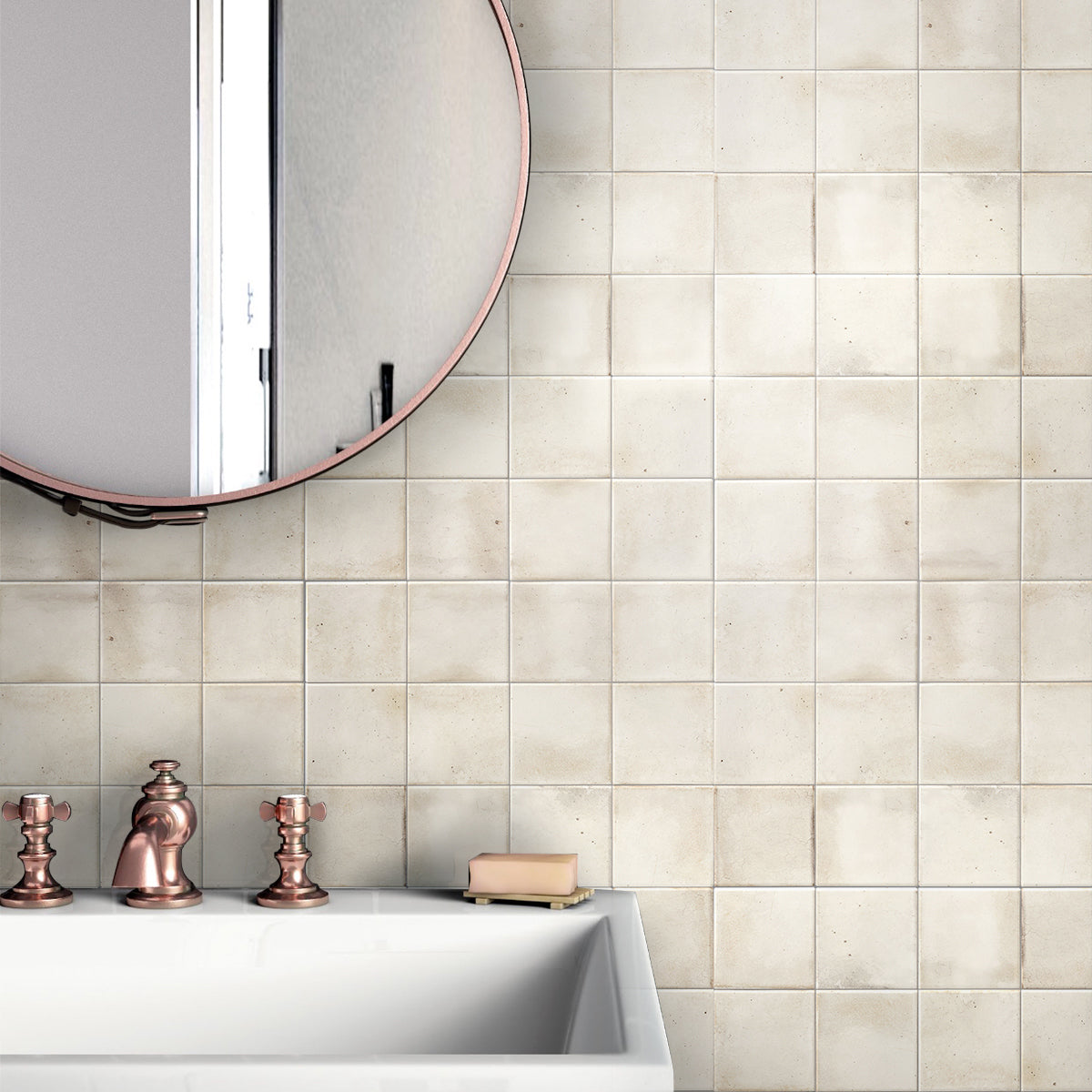 White 4x4 Glossy Square Ceramic Tile (60 pack, 6.46 sq ft/case), photo 4 of 12