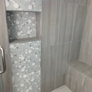White 12x12 Glossy Matte Penny Round Glass Marble Mosaic Tile (5 pack, 4.67 sq ft/case) - Sample