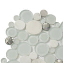 White 12x12 Glossy Matte Bubble Glass Marble Mosaic Tile (5 pack, 4.67 sq ft/case) by Apollo Tile