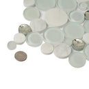 White 12x12 Glossy Matte Bubble Glass Marble Mosaic Tile (5 pack, 4.67 sq ft/case) by Apollo Tile
